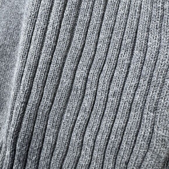 Eileen Fisher XS Gray Organic Cotton Open Front Cardigan Sweater Ribbed - Picture 6 of 12